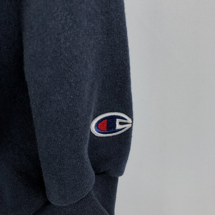 Champion Authentic Athletic Apparel College Sweatshirt Pullover Hoodie, Men's Size M (approx.) cotton navy blue type Vintage Second Hand