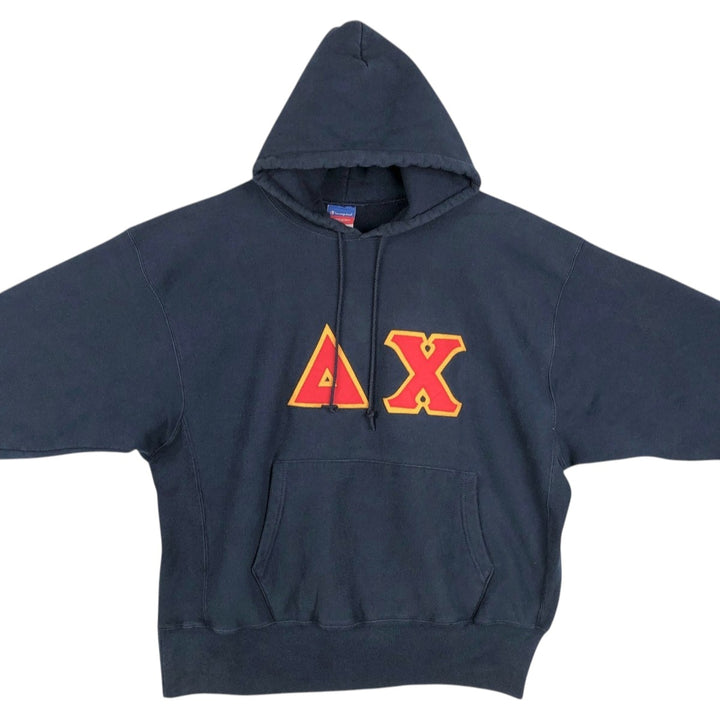 Champion REVERSE WEAVE College Sweatshirt Pullover Hoodie (Men's XL equivalent) - 2000s cotton navy blue type Vintage Second Hand