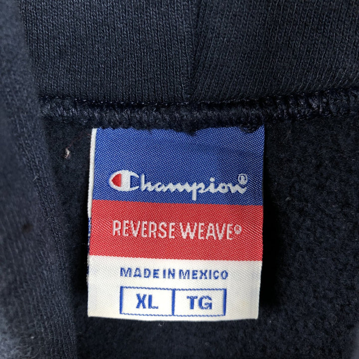 Champion REVERSE WEAVE College Sweatshirt Pullover Hoodie (Men's XL equivalent) - 2000s cotton navy blue type Vintage Second Hand