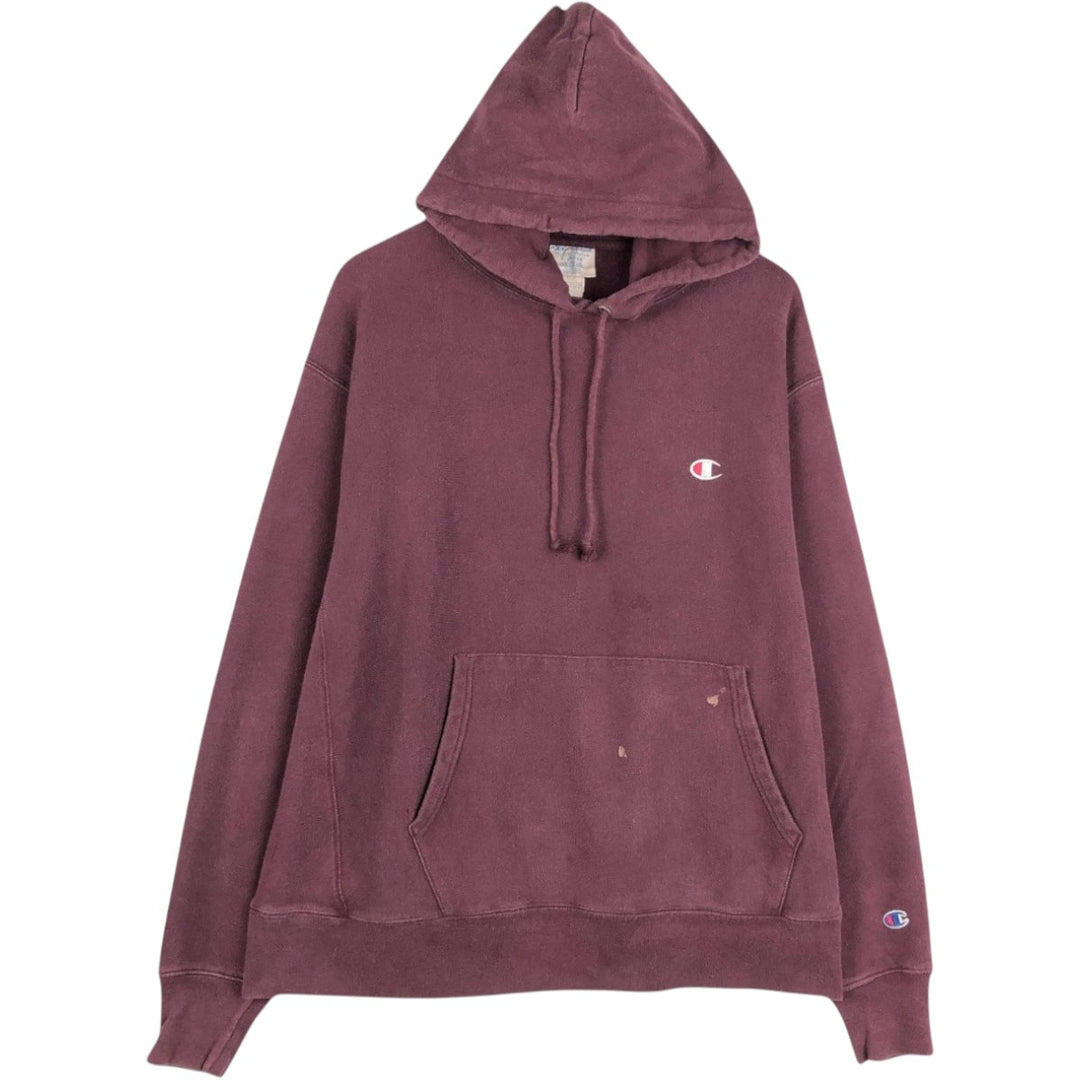 Champion REVERSE WEAVE Reverse Weave Sweat Pullover Hoodie Men's XL cotton Red type red-purple Vintage Second Hand