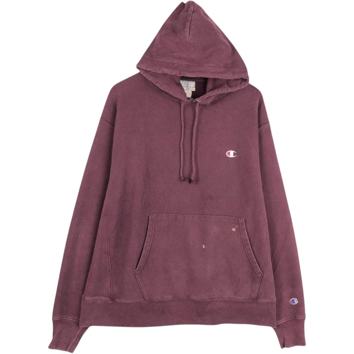 Champion REVERSE WEAVE Reverse Weave Sweat Pullover Hoodie Men's XL cotton Red type red-purple Vintage Second Hand