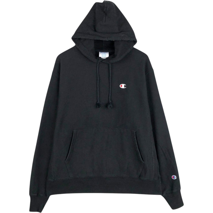 Champion REVERSE WEAVE Reverse Weave Sweat Pullover Hoodie Men's L size cotton black type Vintage Second Hand