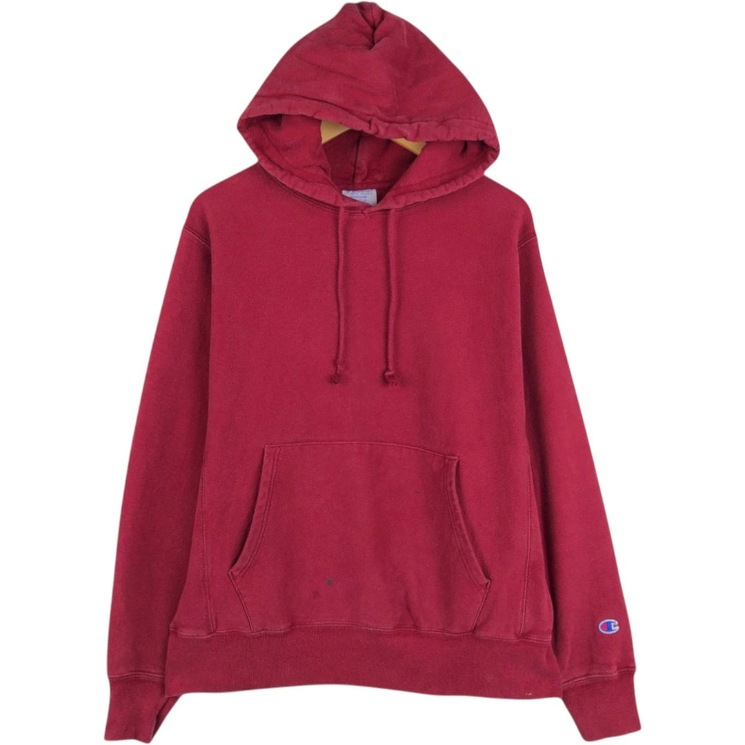 Champion REVERSE WEAVE Reverse Weave Plain Blank Sweatshirt Hoodie Men's M Size cotton red type Vintage Second Hand