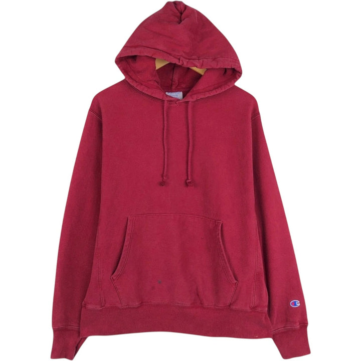 Champion REVERSE WEAVE Reverse Weave Plain Blank Sweatshirt Hoodie Men's M Size cotton red type Vintage Second Hand
