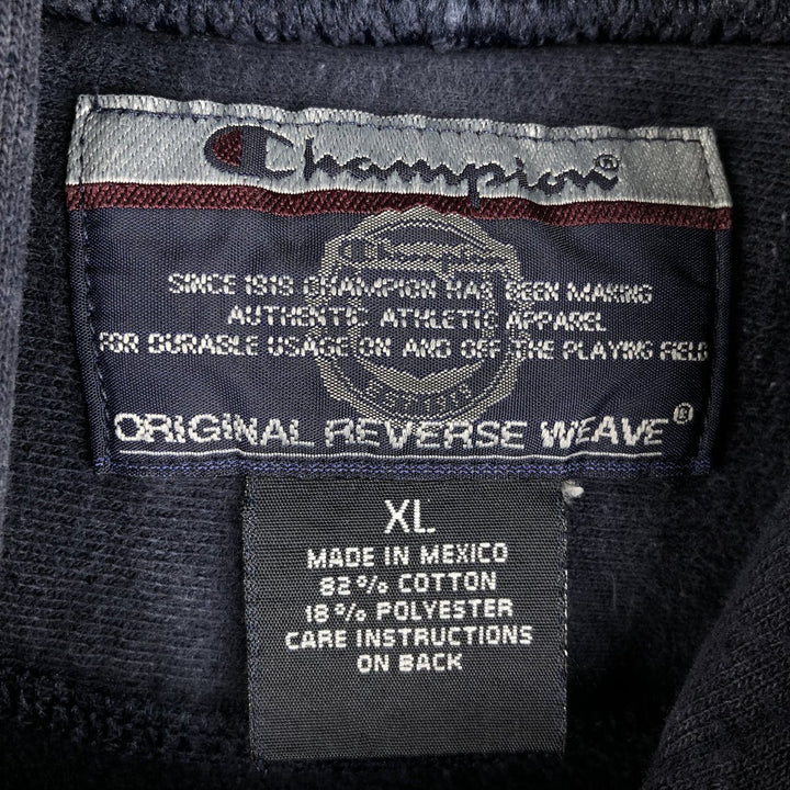 2000'S Champion Original Reverse Weave College Sweatshirt Pullover Hoodie, Men's Size XL (approx.) cotton navy blue type Vintage Second Hand