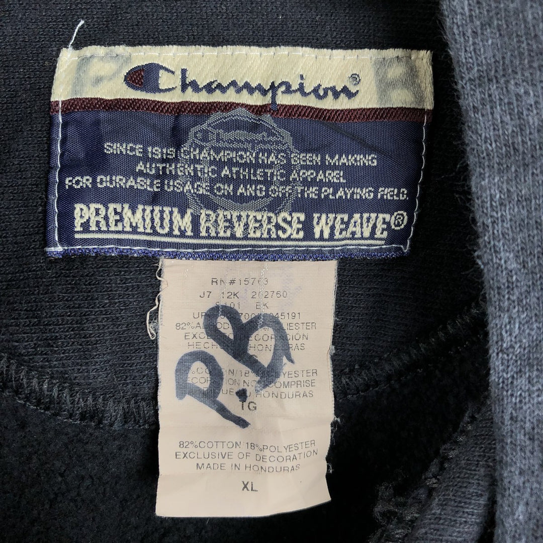 2000'S Champion Premium Reverse Weave Sweatshirt Pullover Hoodie, Men's XL cotton black type Vintage Second Hand