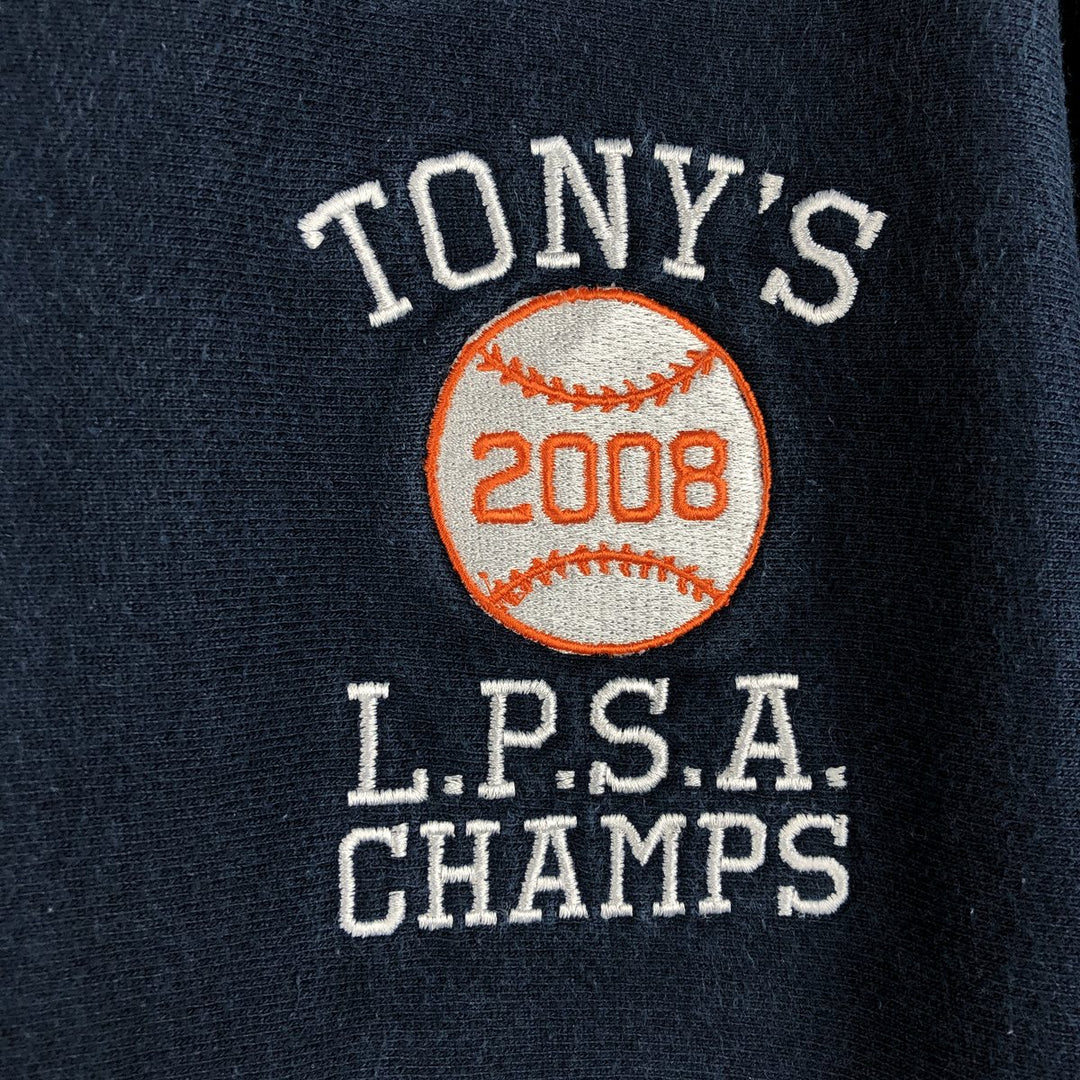 2000'S Champion PREMIUM REVERSE WEAVE Premium Reverse Weave Sweatshirt Pullover Hoodie, Men's Size M cotton navy blue type Vintage Second Hand