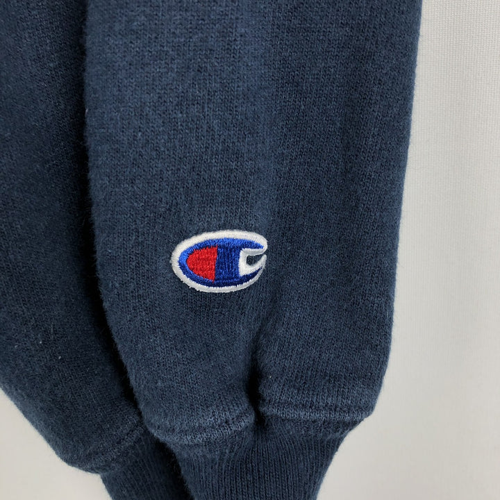 2000'S Champion PREMIUM REVERSE WEAVE Premium Reverse Weave Sweatshirt Pullover Hoodie, Men's Size M cotton navy blue type Vintage Second Hand