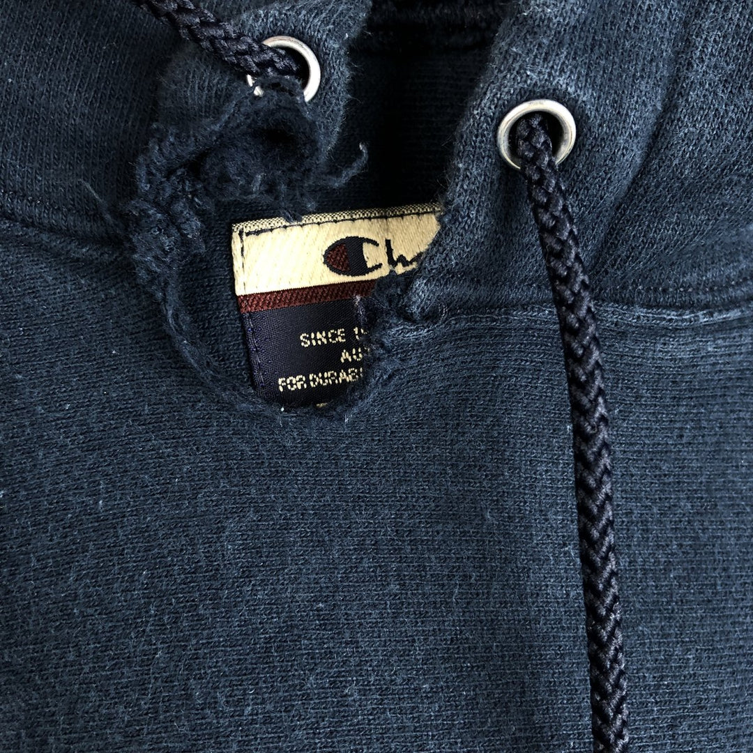 2000'S Champion PREMIUM REVERSE WEAVE Premium Reverse Weave Sweatshirt Pullover Hoodie, Men's Size M cotton navy blue type Vintage Second Hand