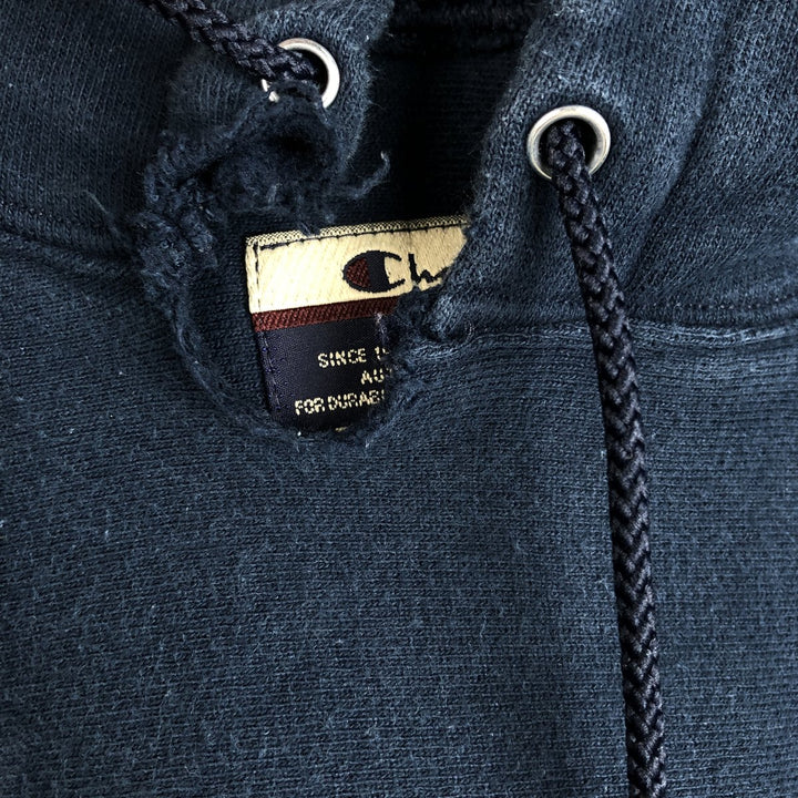 2000'S Champion PREMIUM REVERSE WEAVE Premium Reverse Weave Sweatshirt Pullover Hoodie, Men's Size M cotton navy blue type Vintage Second Hand