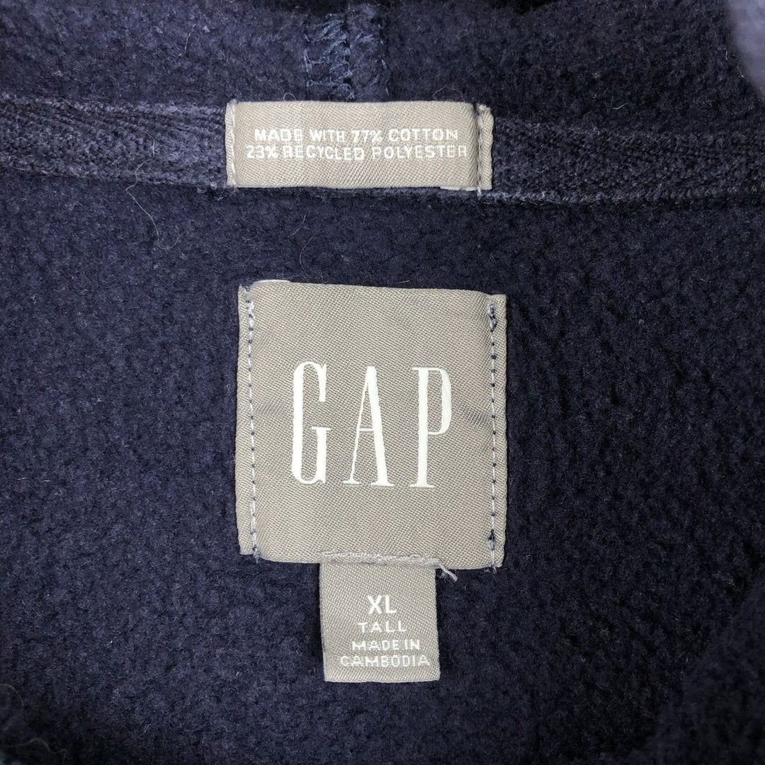 GAP Patch Sweat Pullover Hoodie, Made in Cambodia, Size XL (Equivalent to Men's XL), Long Sleeve Pullover cotton navy blue type Vintage Second Hand