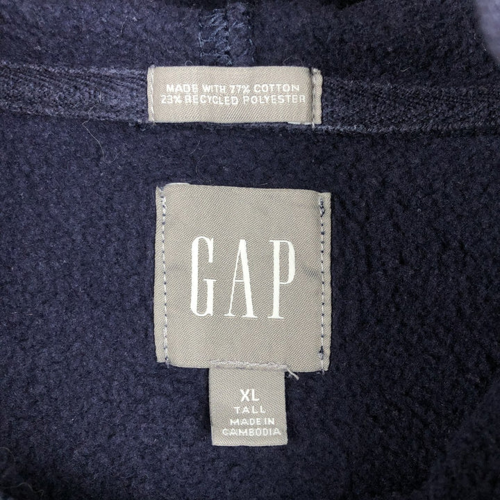 GAP Patch Sweat Pullover Hoodie, Made in Cambodia, Size XL (Equivalent to Men's XL), Long Sleeve Pullover cotton navy blue type Vintage Second Hand