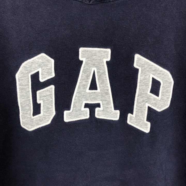 GAP Patch Sweat Pullover Hoodie, Made in Cambodia, Size XL (Equivalent to Men's XL), Long Sleeve Pullover cotton navy blue type Vintage Second Hand