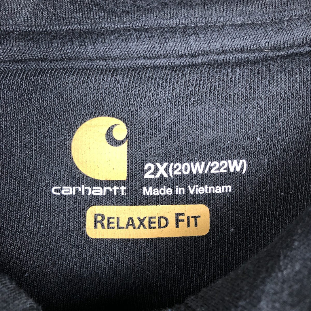 Carhartt Relaxed Fit Sweatshirt Pullover Hoodie, Men's XXL equivalent. cotton black type Vintage Second Hand