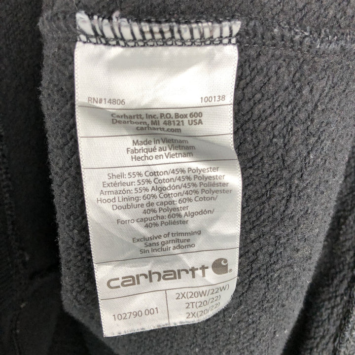 Carhartt Relaxed Fit Sweatshirt Pullover Hoodie, Men's XXL equivalent. cotton black type Vintage Second Hand