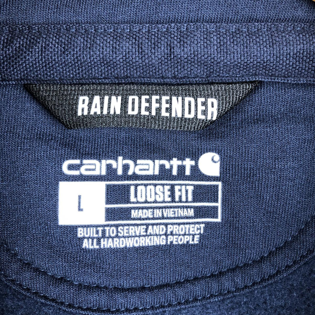 Carhartt Loose Fit Half-Zip Hoodie, Men's Size L cotton navy blue type Vintage Second Hand