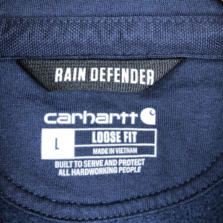 Carhartt Loose Fit Half-Zip Hoodie, Men's Size L cotton navy blue type Vintage Second Hand