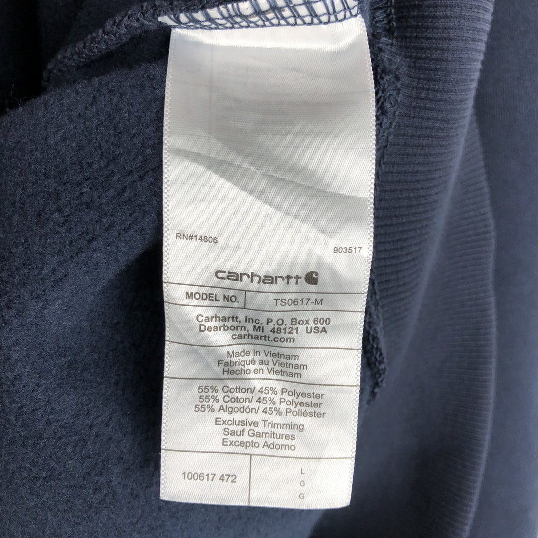 Carhartt Loose Fit Half-Zip Hoodie, Men's Size L cotton navy blue type Vintage Second Hand