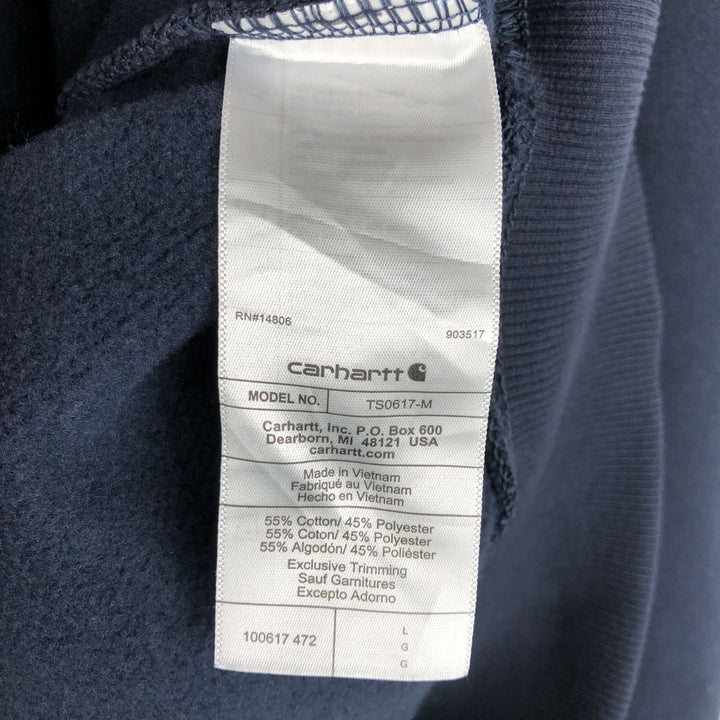 Carhartt Loose Fit Half-Zip Hoodie, Men's Size L cotton navy blue type Vintage Second Hand