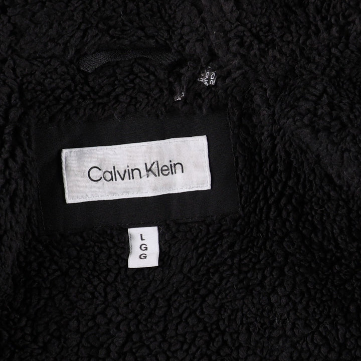 2000'S Calvin Klein padded hoodie/puffer jacket, men's size L (approx.) polyester black type Vintage Second Hand