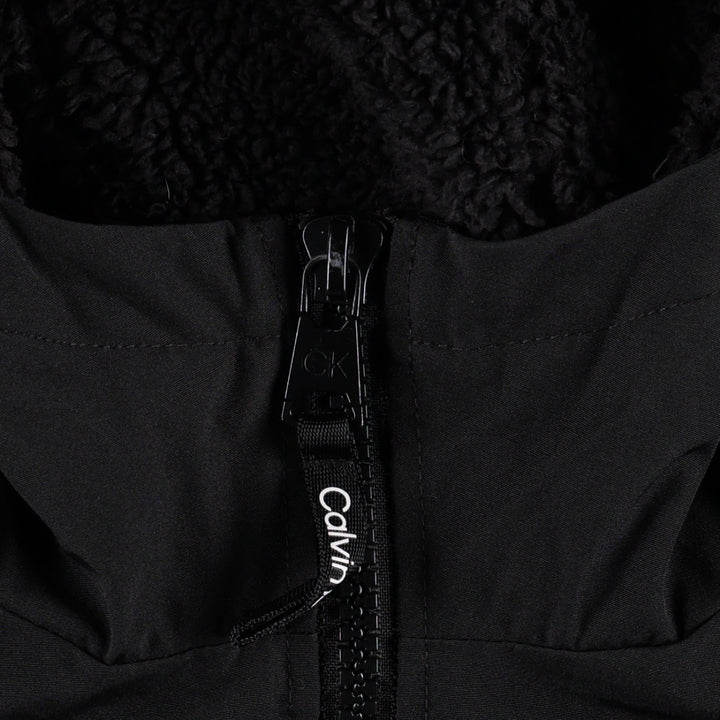 2000'S Calvin Klein padded hoodie/puffer jacket, men's size L (approx.) polyester black type Vintage Second Hand
