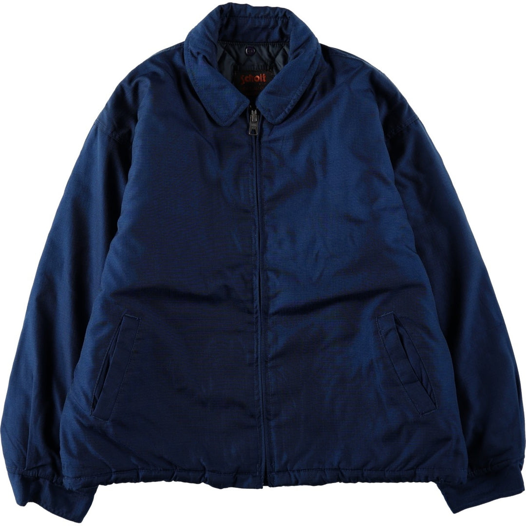 Schott Ripstop Padded Jacket Puffer Jacket Men's Size L unclear navy blue type Vintage Second Hand