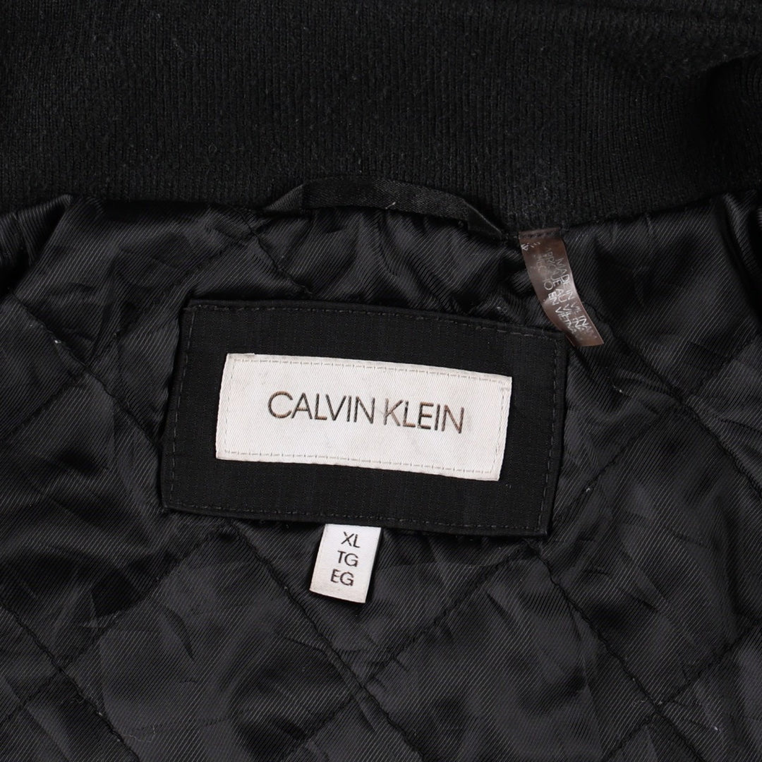 Calvin Klein padded puffer jacket, men's size XL polyester black type Vintage Second Hand