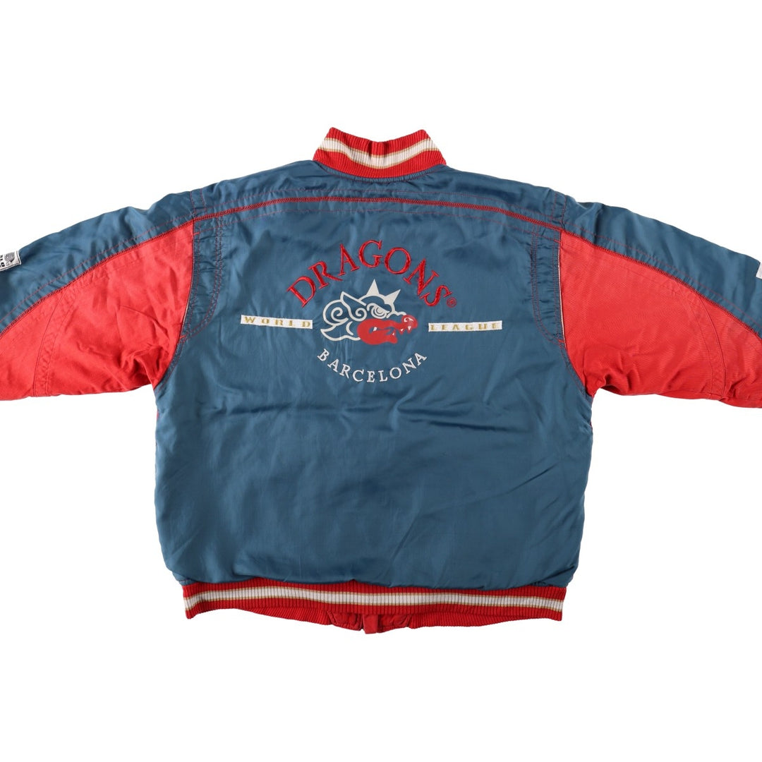 90'S Adidas Trefoil Logo Barcelona Dragons Padded Jacket Puffer Jacket Men's Size L (approx.) Vintage cotton red type Vintage Second Hand
