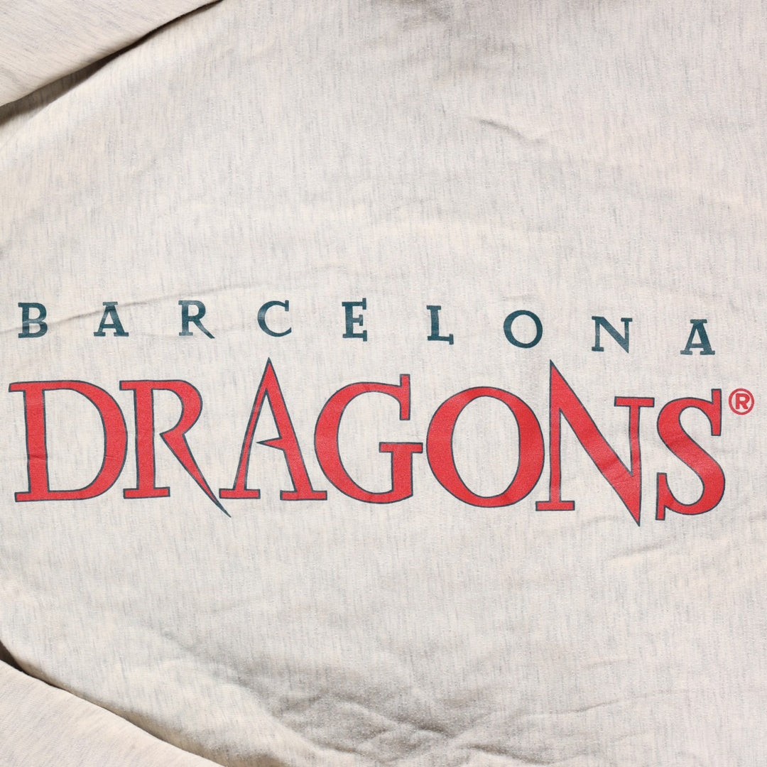 90'S Adidas Trefoil Logo Barcelona Dragons Padded Jacket Puffer Jacket Men's Size L (approx.) Vintage cotton red type Vintage Second Hand