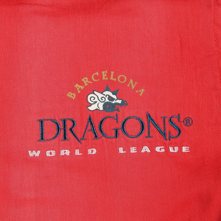 90'S Adidas Trefoil Logo Barcelona Dragons Padded Jacket Puffer Jacket Men's Size L (approx.) Vintage cotton red type Vintage Second Hand
