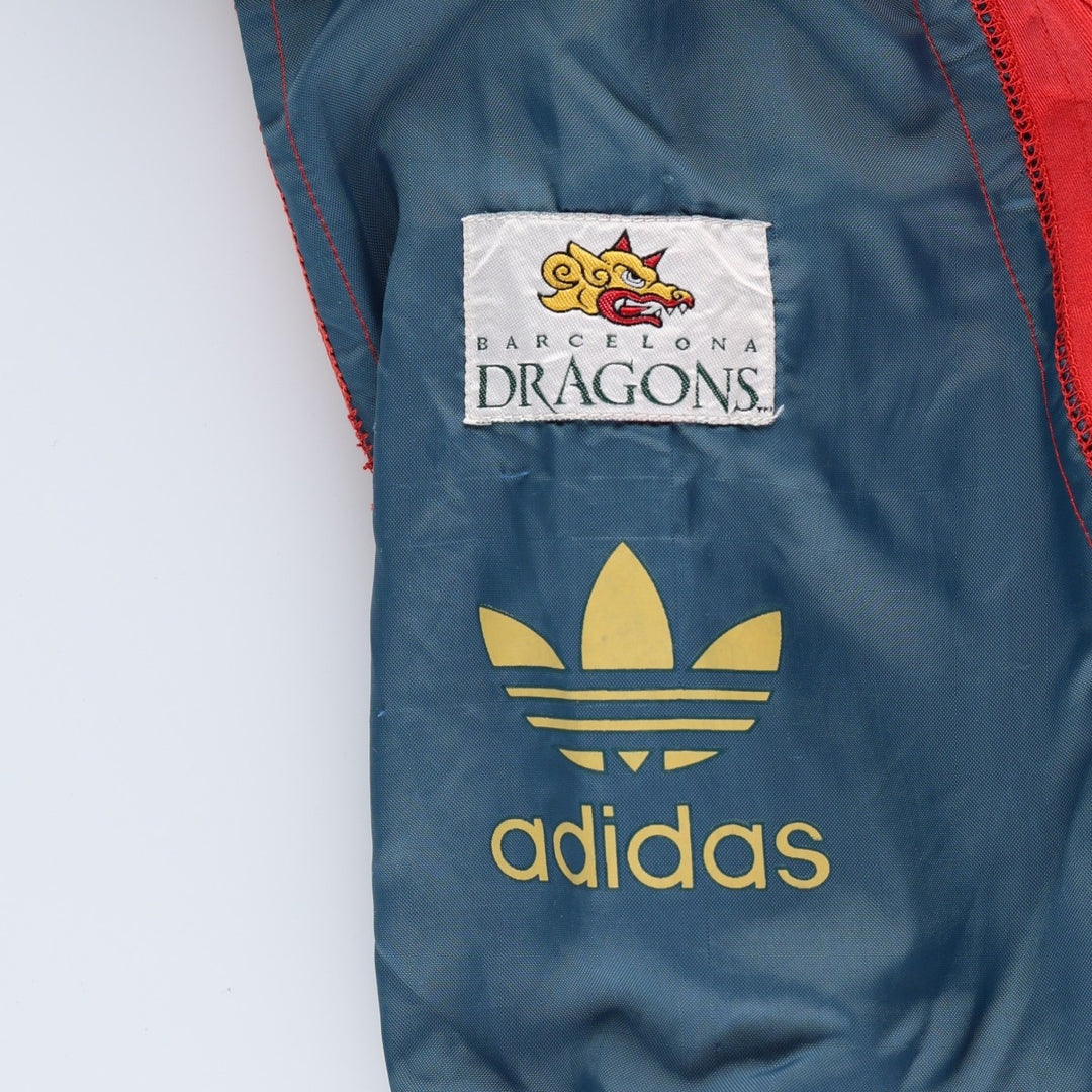 90'S Adidas Trefoil Logo Barcelona Dragons Padded Jacket Puffer Jacket Men's Size L (approx.) Vintage cotton red type Vintage Second Hand