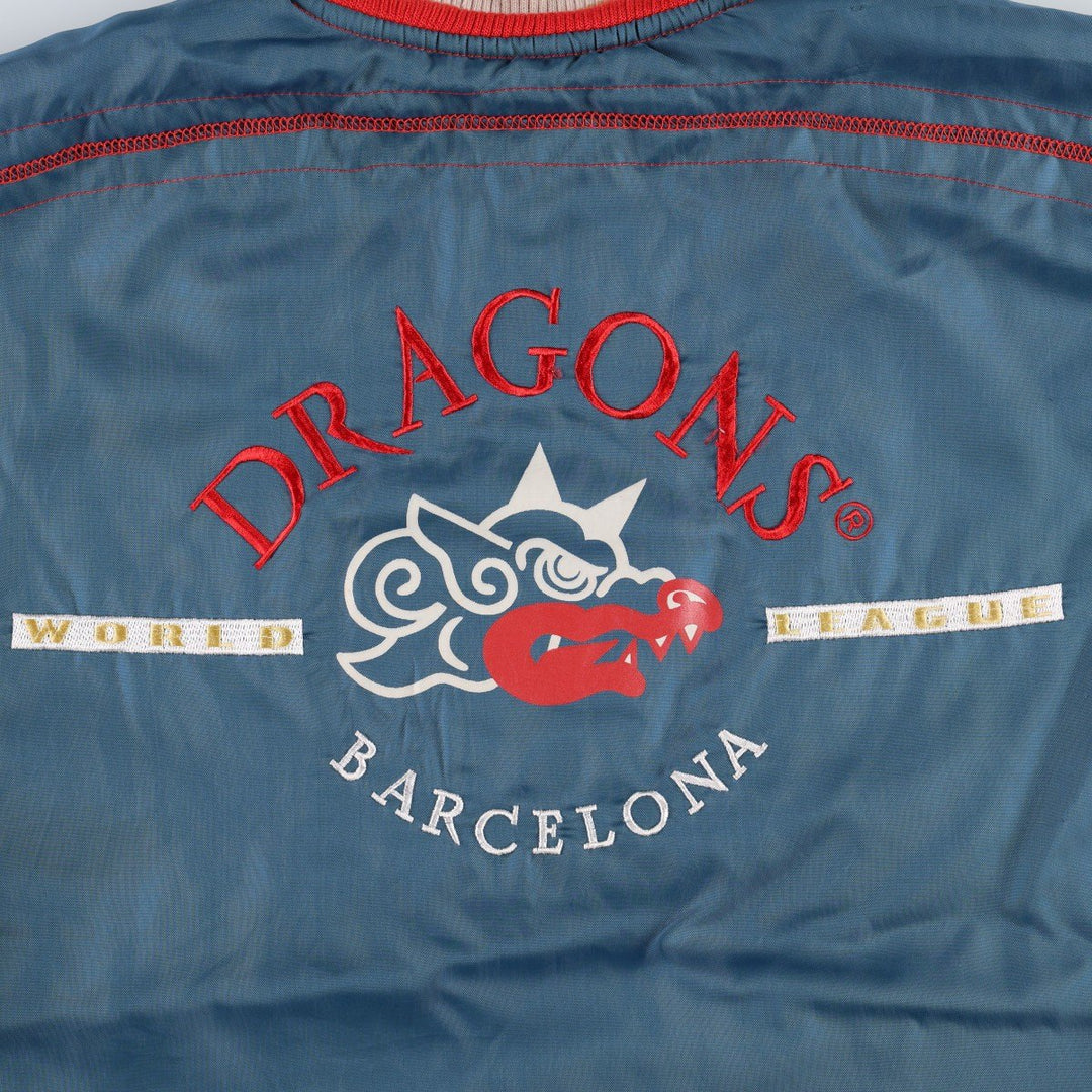 90'S Adidas Trefoil Logo Barcelona Dragons Padded Jacket Puffer Jacket Men's Size L (approx.) Vintage cotton red type Vintage Second Hand