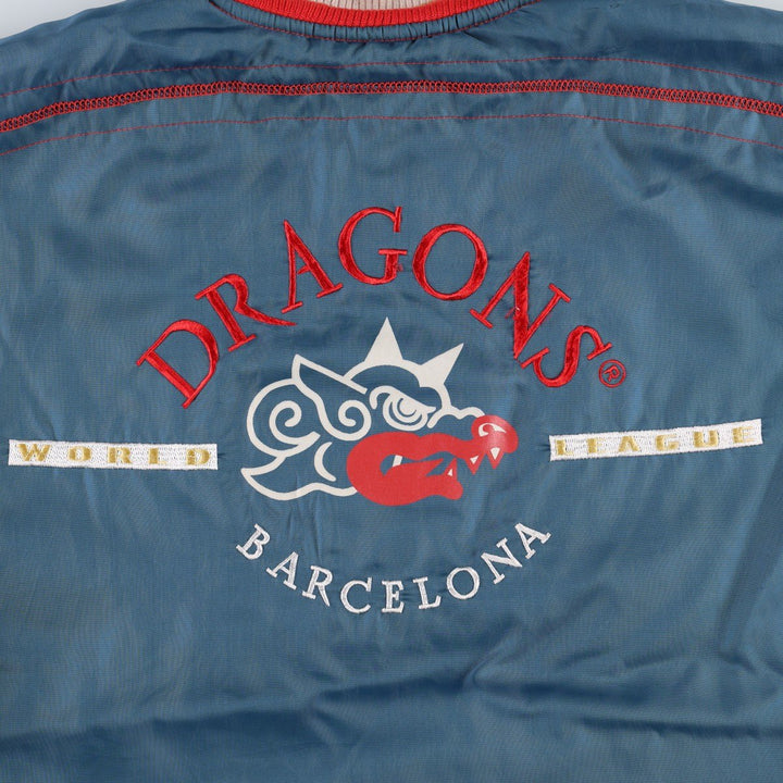 90'S Adidas Trefoil Logo Barcelona Dragons Padded Jacket Puffer Jacket Men's Size L (approx.) Vintage cotton red type Vintage Second Hand