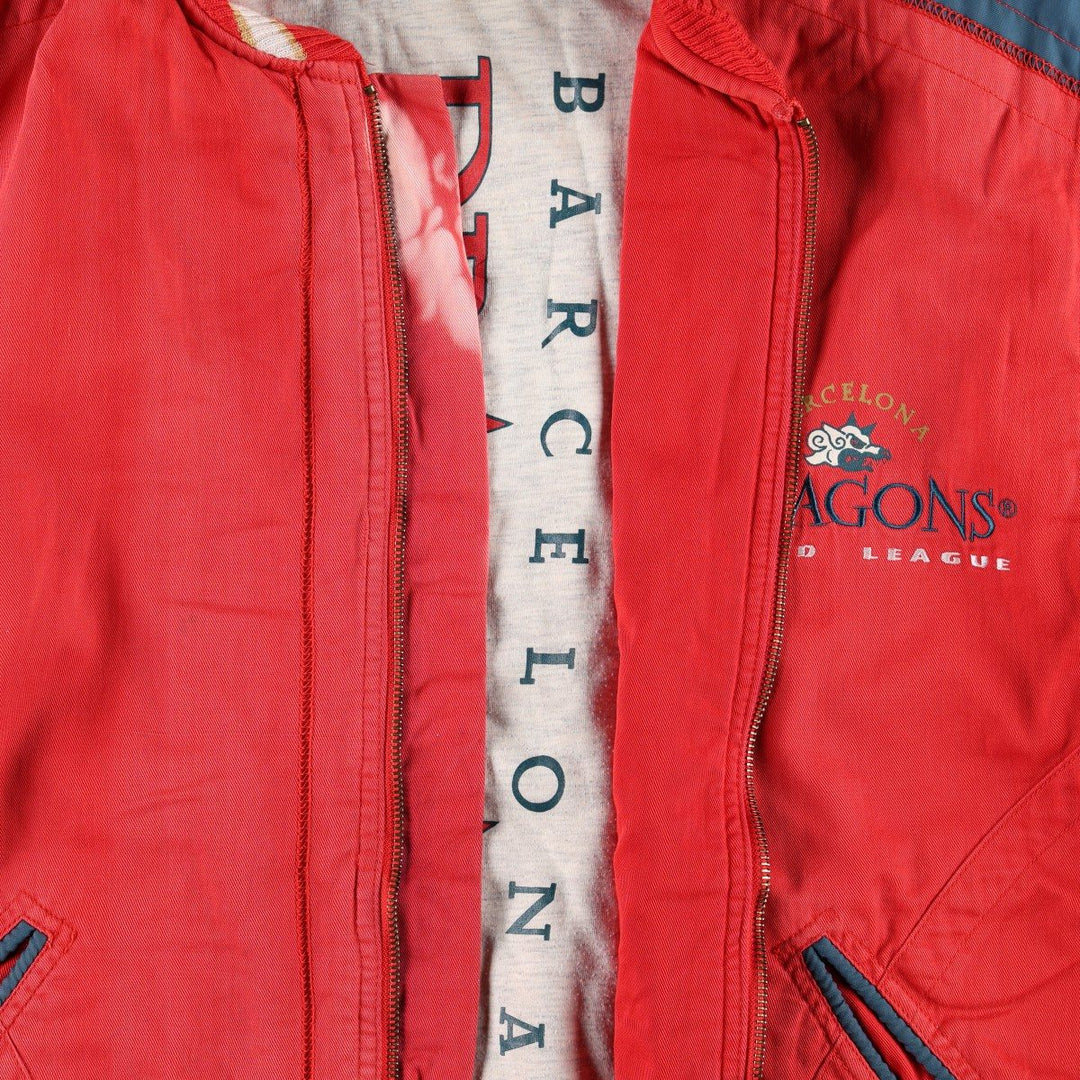90'S Adidas Trefoil Logo Barcelona Dragons Padded Jacket Puffer Jacket Men's Size L (approx.) Vintage cotton red type Vintage Second Hand