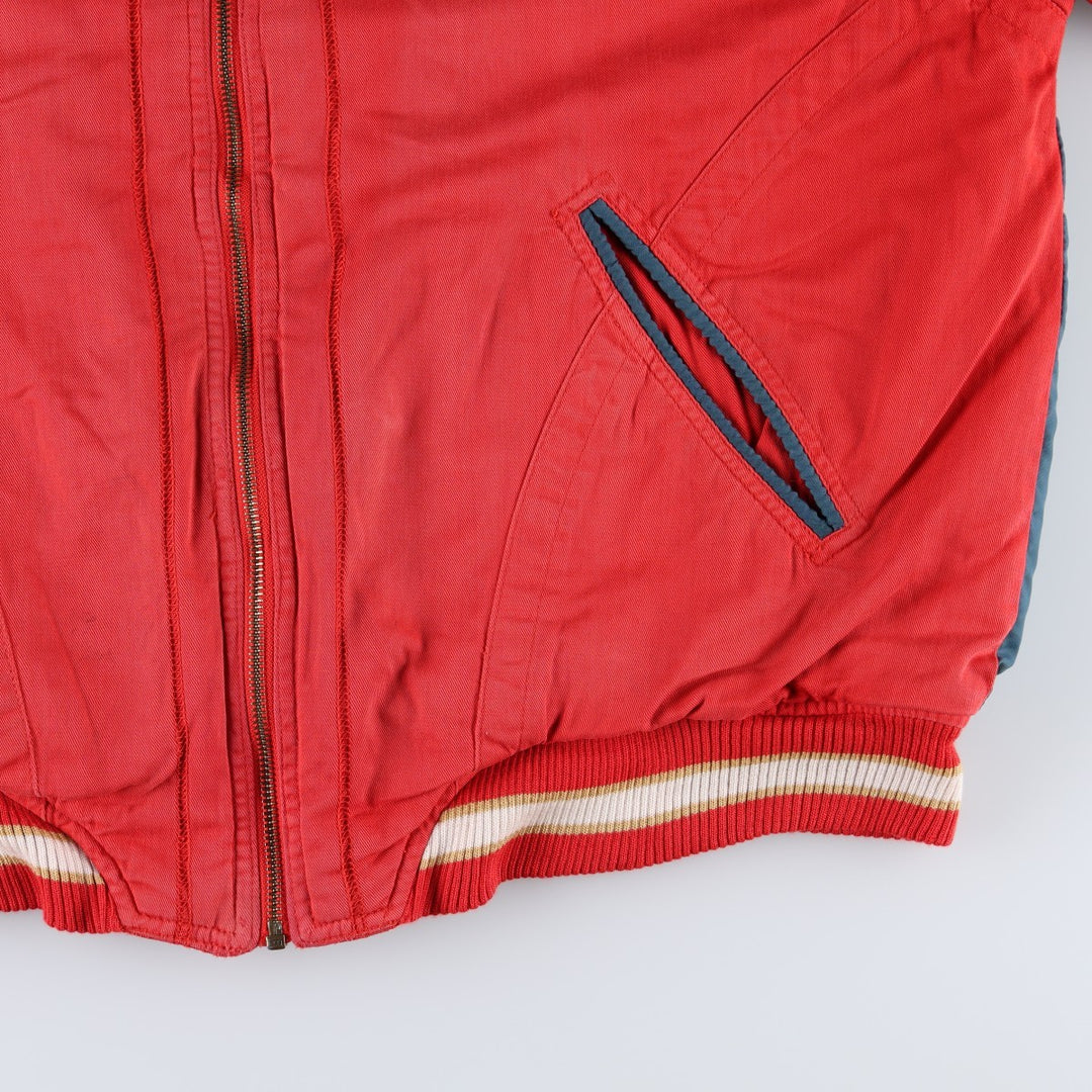 90'S Adidas Trefoil Logo Barcelona Dragons Padded Jacket Puffer Jacket Men's Size L (approx.) Vintage cotton red type Vintage Second Hand