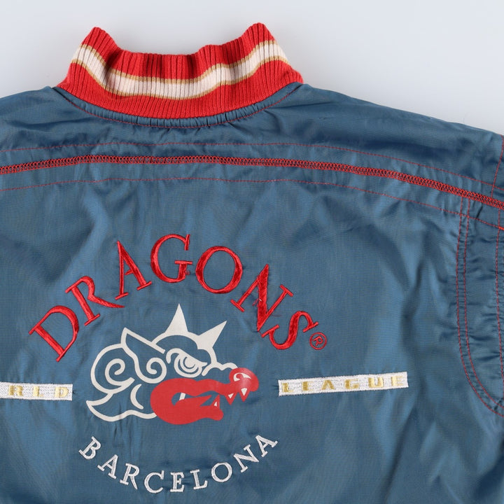 90'S Adidas Trefoil Logo Barcelona Dragons Padded Jacket Puffer Jacket Men's Size L (approx.) Vintage cotton red type Vintage Second Hand