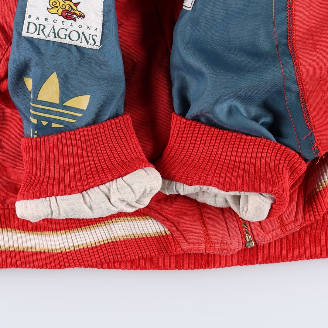 90'S Adidas Trefoil Logo Barcelona Dragons Padded Jacket Puffer Jacket Men's Size L (approx.) Vintage cotton red type Vintage Second Hand