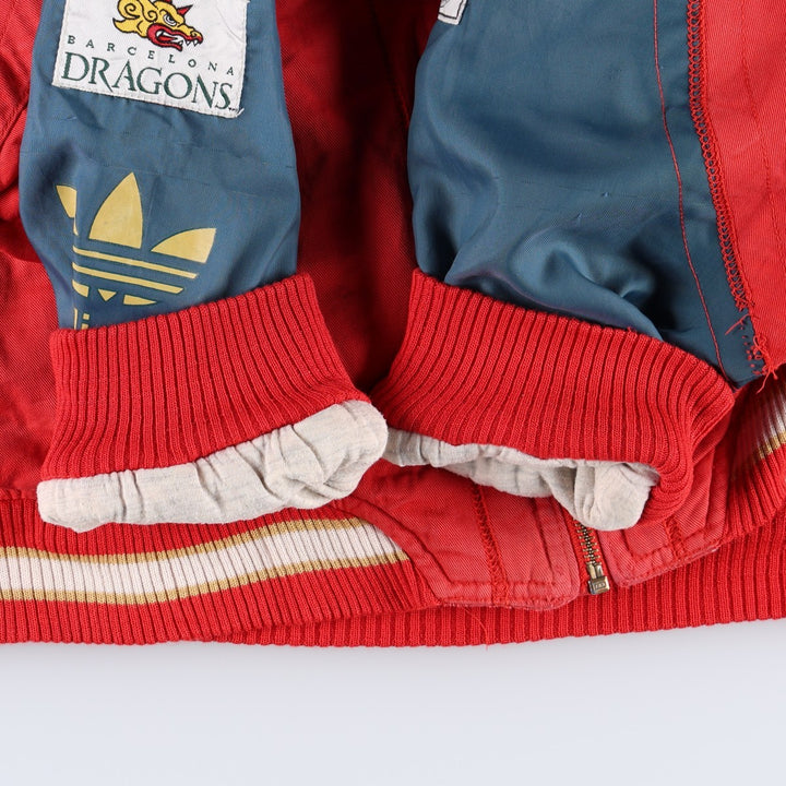 90'S Adidas Trefoil Logo Barcelona Dragons Padded Jacket Puffer Jacket Men's Size L (approx.) Vintage cotton red type Vintage Second Hand