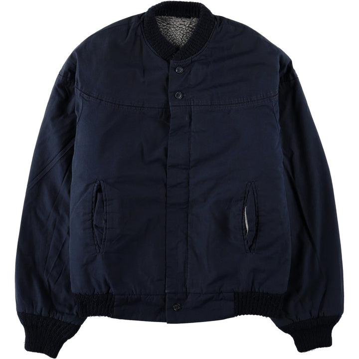 1960'S PETERS Padded Derby Jacket, Cup Shoulder Jacket, Made in USA, Men's Size S (approx.) polyester navy blue type Vintage Second Hand