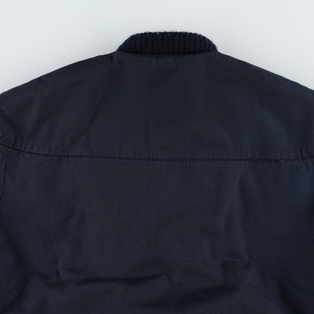 1960'S PETERS Padded Derby Jacket, Cup Shoulder Jacket, Made in USA, Men's Size S (approx.) polyester navy blue type Vintage Second Hand