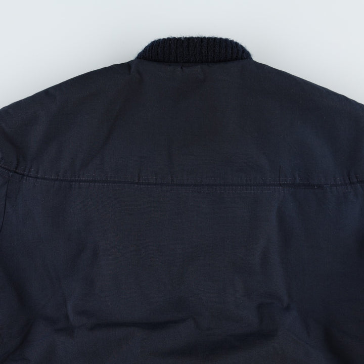 1960'S PETERS Padded Derby Jacket, Cup Shoulder Jacket, Made in USA, Men's Size S (approx.) polyester navy blue type Vintage Second Hand