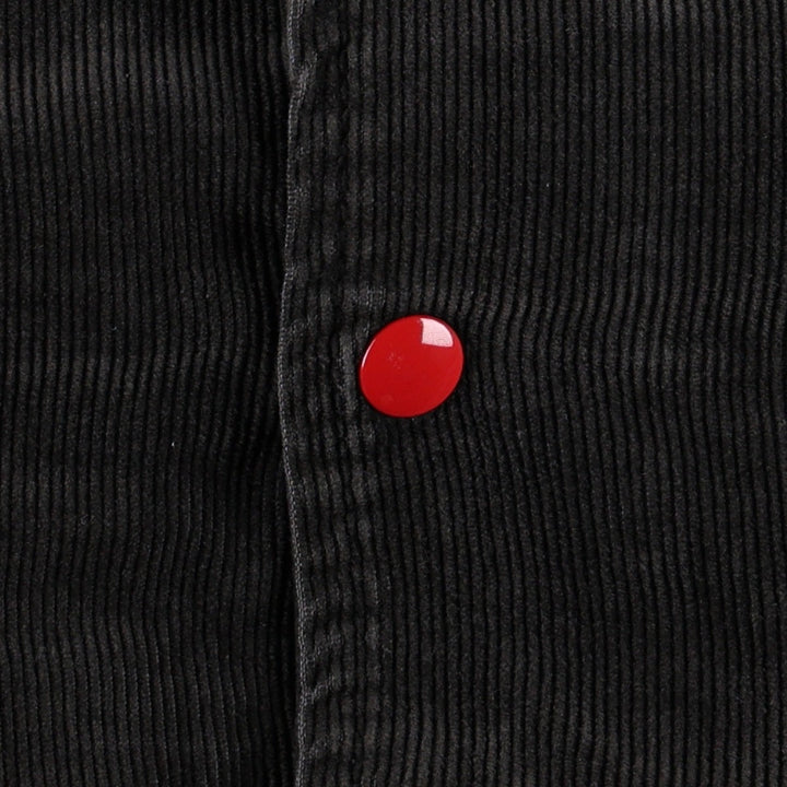 80s-90'S RENNOC Collared, Padded Corduroy Button-Up Varsity Jacket, Made in USA, Men's Size M (Equivalent) Vintage cotton black type Vintage Second Hand
