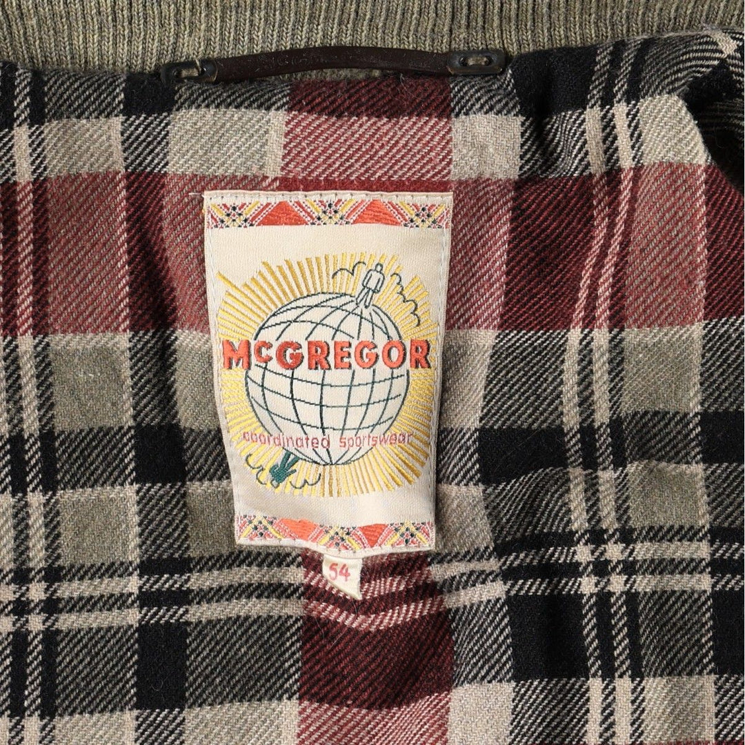 Big Size 1960'S McGregor Globe Tag Padded Jacket Puffer Jacket Men's XXXL Equivalent Vintage cotton Khaki type Vintage Second Hand