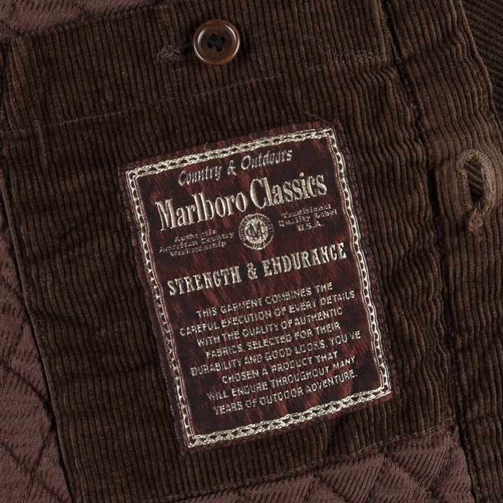 1990'S Marlboro Classics padded corduroy jacket, made in Italy, men's size M equivalent, vintage. cotton brown type Vintage Second Hand