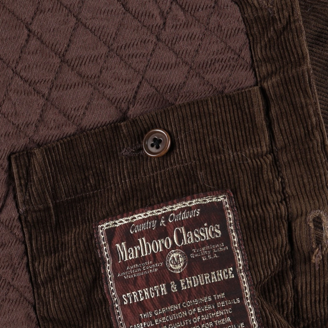 1990'S Marlboro Classics padded corduroy jacket, made in Italy, men's size M equivalent, vintage. cotton brown type Vintage Second Hand