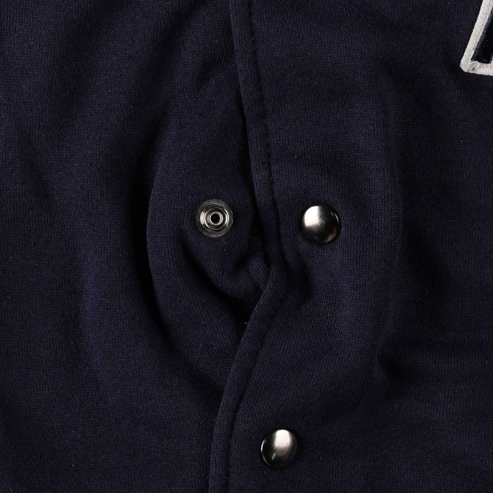 90'S Majestic Pennsylvania State University College Cotton Button Varsity Jacket (Men's XL equivalent) cotton navy blue type Vintage Second Hand