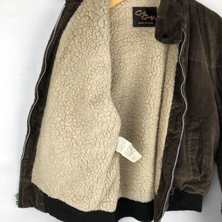~90'S Cal Craft Stand Collar Corduroy Boa Jacket, Made in USA, Men's Size L (Equivalent), Vintage unclear brown type Vintage Second Hand