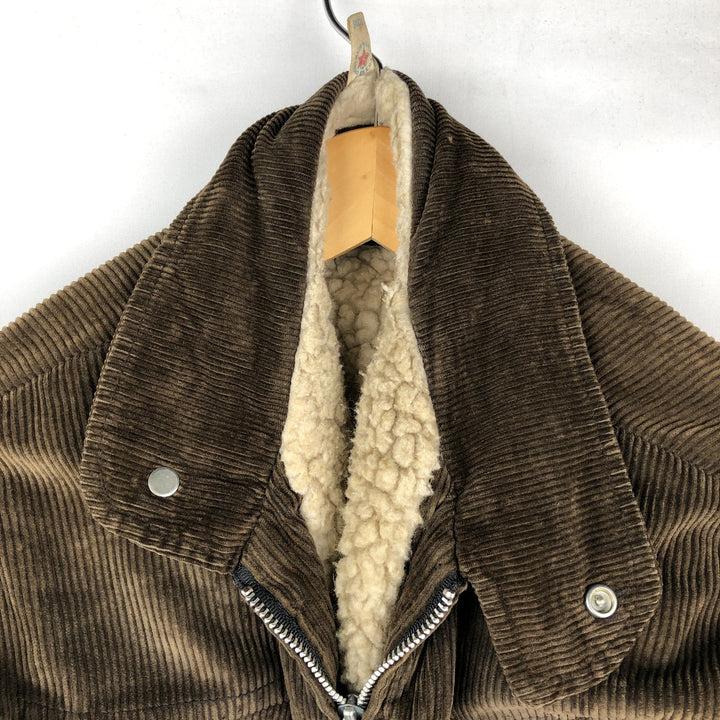 ~90'S Cal Craft Stand Collar Corduroy Boa Jacket, Made in USA, Men's Size L (Equivalent), Vintage unclear brown type Vintage Second Hand