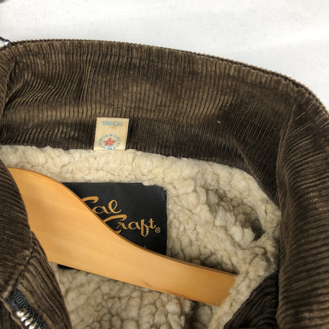 ~90'S Cal Craft Stand Collar Corduroy Boa Jacket, Made in USA, Men's Size L (Equivalent), Vintage unclear brown type Vintage Second Hand