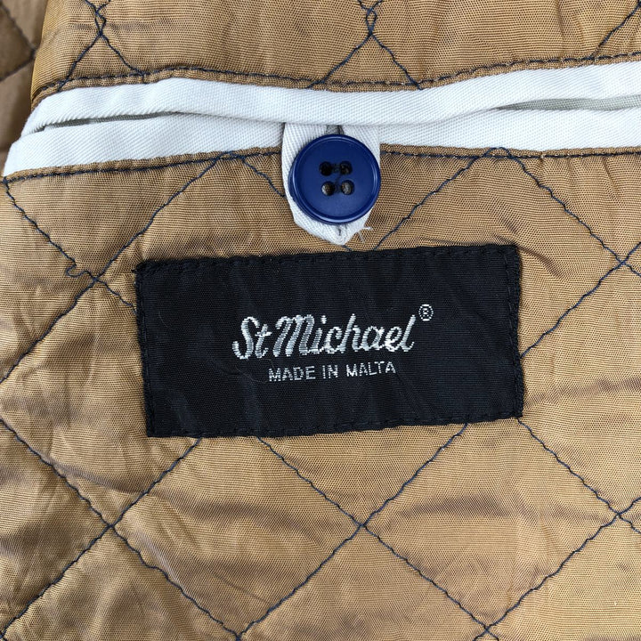 St. Michael padded blouson, men's size M (approx.), vintage. polyester ivory Vintage Second Hand